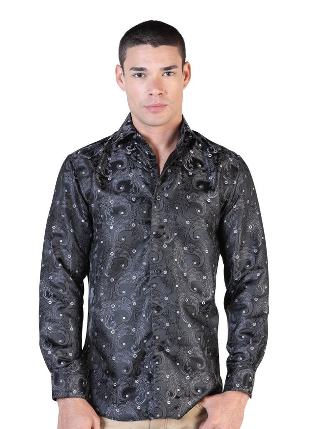 Camisa Casual Manga Larga para Hombre, 100% Polyester 'Centenario' * - ID: 42812 NEGRO - BELLEZA'S - Camisa Casual Manga Larga para Hombre, 100% Polyester 'Centenario' * - ID: 42812 NEGRO - BELLEZA'S - 42812