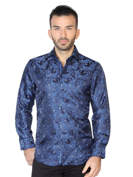 Camisa Casual Manga Larga para Hombre, 100% Polyester 'Centenario' * - ID: 42830 NEGRO/AZUL - BELLEZA'S - Camisa Casual Manga Larga para Hombre, 100% Polyester 'Centenario' * - ID: 42830 NEGRO/AZUL - BELLEZA'S - 42830