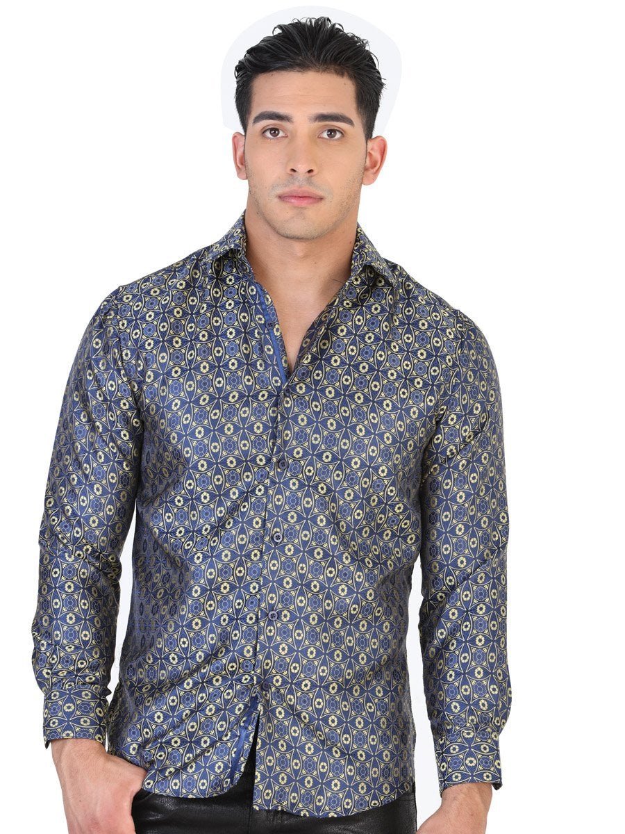 Camisa Casual Manga Larga para Hombre, 100% Polyester 'El General' * - ID: 42349 AZUL - BELLEZA'S - Camisa Casual Manga Larga para Hombre, 100% Polyester 'El General' * - ID: 42349 AZUL - BELLEZA'S - 42349