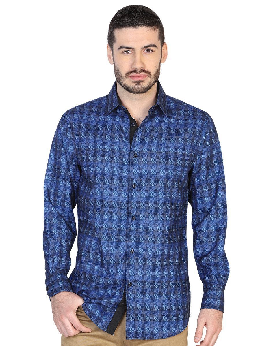 Camisa Casual Manga Larga para Hombre, 100% Polyester 'El Señor de los Cielos' * - ID: 43022 AZUL/NEGRO - BELLEZA'S - Camisa Casual Manga Larga para Hombre, 100% Polyester 'El Señor de los Cielos' * - ID: 43022 AZUL/NEGRO - BELLEZA'S - 43022