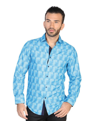 Camisa Casual Manga Larga para Hombre, 100% Polyester 'El Señor de los Cielos' * - ID: 43024 AZUL/NAVY - BELLEZA'S - Camisa Casual Manga Larga para Hombre, 100% Polyester 'El Señor de los Cielos' * - ID: 43024 AZUL/NAVY - BELLEZA'S - 43024