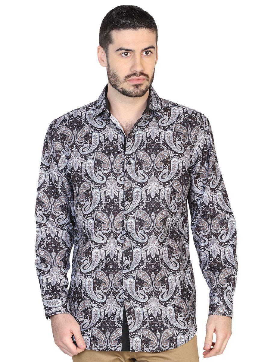 Camisa Casual Manga Larga para Hombre, 100% Polyester 'El Señor de los Cielos' * - ID: 43060 CAFE - BELLEZA'S - Camisa Casual Manga Larga para Hombre, 100% Polyester 'El Señor de los Cielos' * - ID: 43060 CAFE - BELLEZA'S - 43060