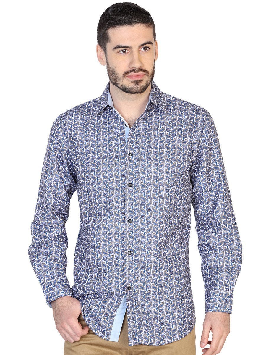 Camisa Casual Manga Larga para Hombre, 100% Polyester 'El Señor de los Cielos' * - ID: 43068 AZUL - BELLEZA'S - Camisa Casual Manga Larga para Hombre, 100% Polyester 'El Señor de los Cielos' * - ID: 43068 AZUL - BELLEZA'S - 43068