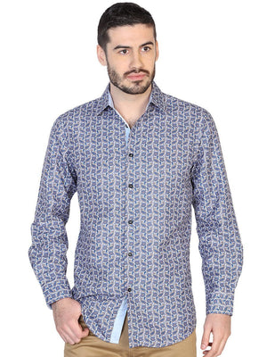Camisa Casual Manga Larga para Hombre, 100% Polyester 'El Señor de los Cielos' * - ID: 43068 AZUL - BELLEZA'S - Camisa Casual Manga Larga para Hombre, 100% Polyester 'El Señor de los Cielos' * - ID: 43068 AZUL - BELLEZA'S - 43068