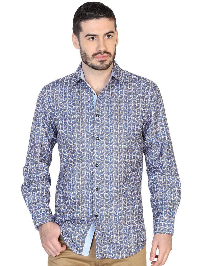 Camisa Casual Manga Larga para Hombre, 100% Polyester 'El Señor de los Cielos' * - ID: 43068 AZUL - BELLEZA'S - Camisa Casual Manga Larga para Hombre, 100% Polyester 'El Señor de los Cielos' * - ID: 43068 AZUL - BELLEZA'S - 43068