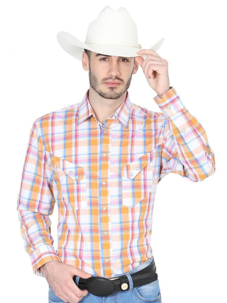 Camisa Casual Manga Larga Para Hombre 'Centenario' NARANJA - BELLEZA'S - Camisa Casual Manga Larga Para Hombre 'Centenario' NARANJA - BELLEZA'S - camisa - 40249