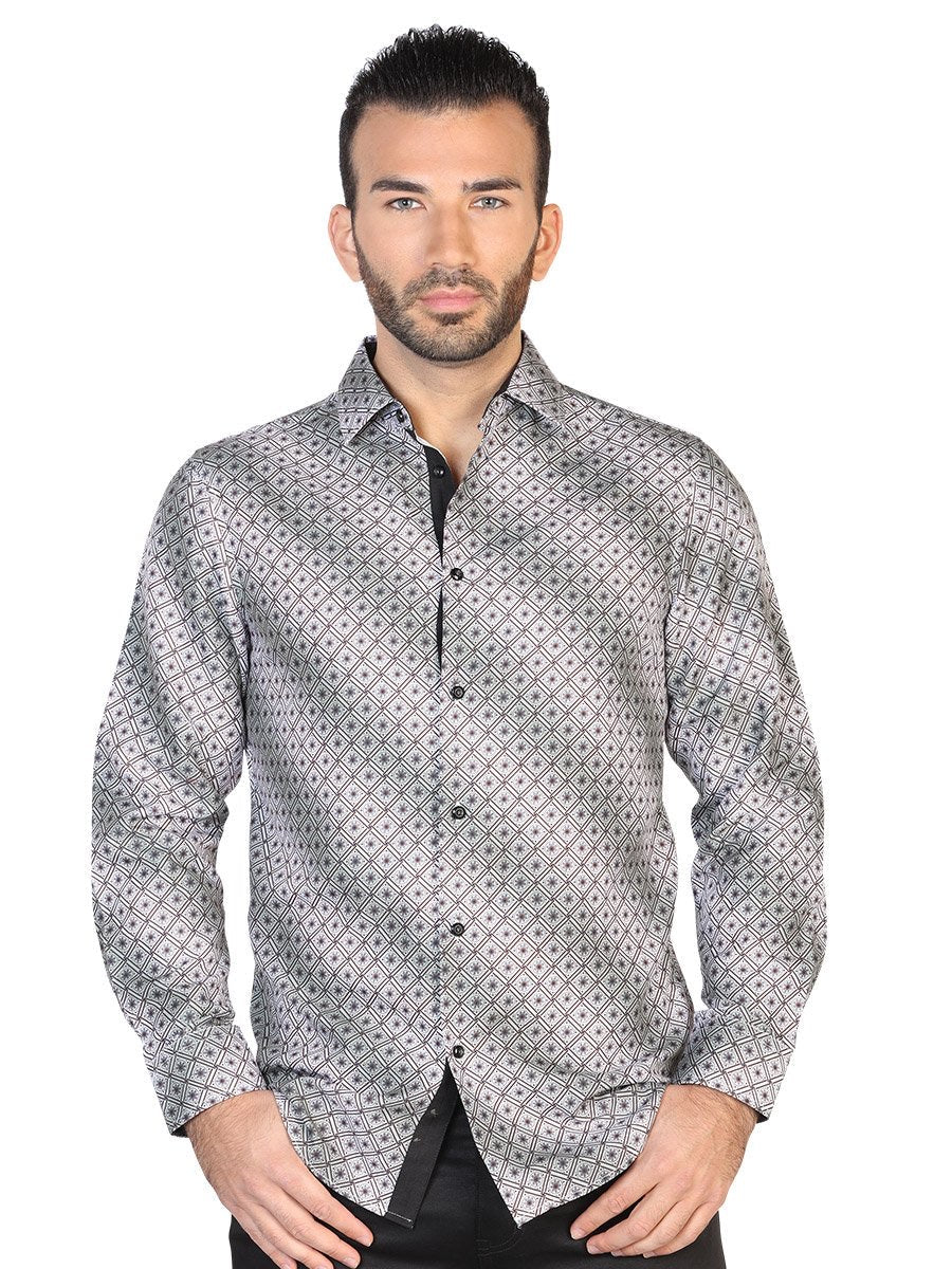 Camisa Casual Manga Larga para Hombre 'El Señor de los Cielos' * - ID: 43043 CAFE - BELLEZA'S - Camisa Casual Manga Larga para Hombre, 100% Polyester 'El Señor de los Cielos' * - ID: 43043 CAFE - BELLEZA'S - 43043