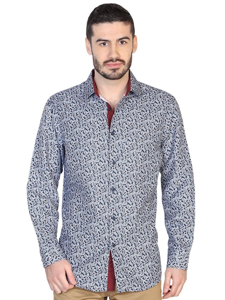 Camisa Casual Manga Larga para Hombre 'El Señor de los Cielos' * - ID: 43053 AZUL MARINO - BELLEZA'S - Camisa Casual Manga Larga para Hombre, 100% Polyester 'El Señor de los Cielos' * - ID: 43053 AZUL MARINO - BELLEZA'S - 43053