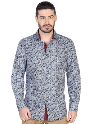 Camisa Casual Manga Larga para Hombre 'El Señor de los Cielos' * - ID: 43053 AZUL MARINO - BELLEZA'S - Camisa Casual Manga Larga para Hombre, 100% Polyester 'El Señor de los Cielos' * - ID: 43053 AZUL MARINO - BELLEZA'S - 43053