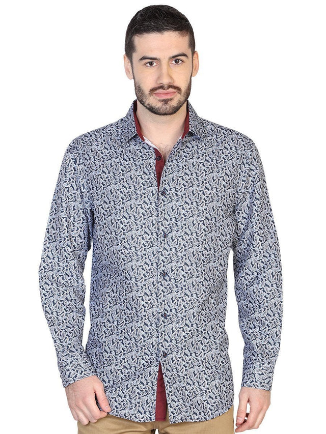 Camisa Casual Manga Larga para Hombre 'El Señor de los Cielos' * - ID: 43053 AZUL MARINO - BELLEZA'S - Camisa Casual Manga Larga para Hombre, 100% Polyester 'El Señor de los Cielos' * - ID: 43053 AZUL MARINO - BELLEZA'S - 43053