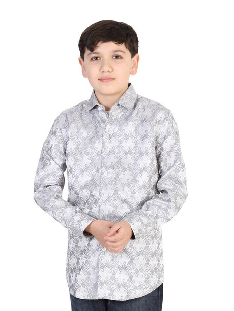 Camisa Casual Manga Larga para Niño, 100% Polyester 'Centenario' * - ID: 42359 GRIS PLATA - BELLEZA'S - Camisa Casual Manga Larga para Niño, 100% Polyester 'Centenario' * - ID: 42359 GRIS PLATA - BELLEZA'S - 42359