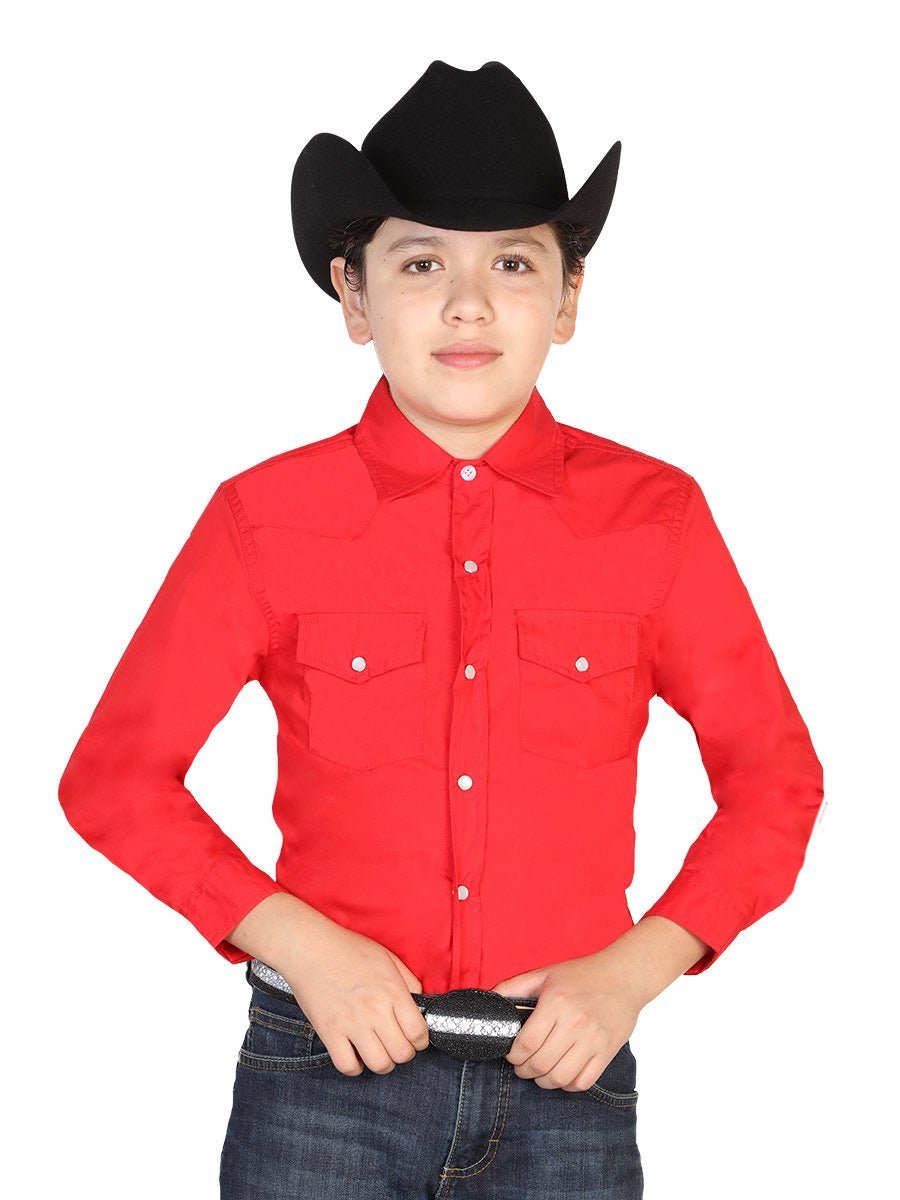Camisa Casual Manga Larga para Niño 'El General' ROJO-42494 - BELLEZA'S - Camisa Casual Manga Larga para Niño 'El General' ROJO-42494 - BELLEZA'S - 42494