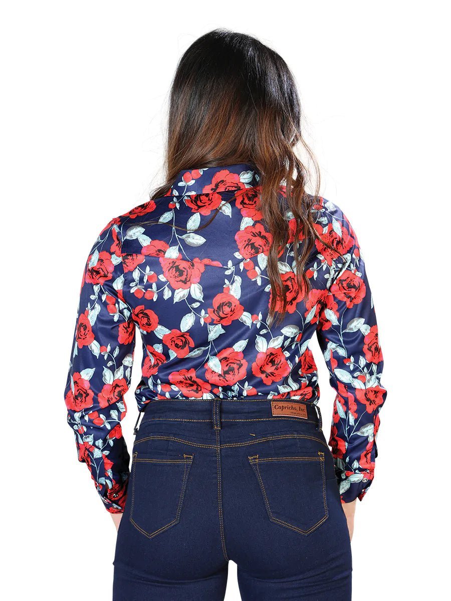 Camisa Casual Para Mujer 'El Señor de los Cielos' *Brick/Roses-44112* - BELLEZA'S - Blusa Casual de Mujer El Señor de los Cielos *Brick/Roses-44112* - BELLEZA'S - Camisa Para Mujer - 44112