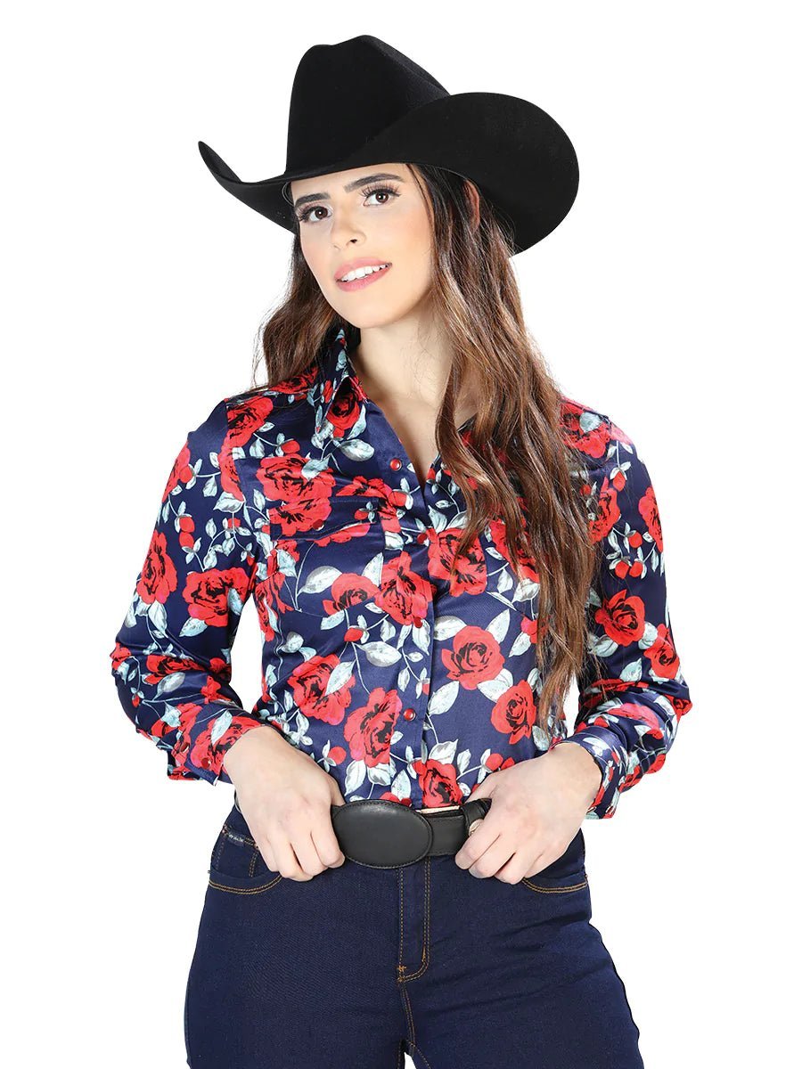 Camisa Casual Para Mujer 'El Señor de los Cielos' *Brick/Roses-44112* - BELLEZA'S - Blusa Casual de Mujer El Señor de los Cielos *Brick/Roses-44112* - BELLEZA'S - Camisa Para Mujer - 44112