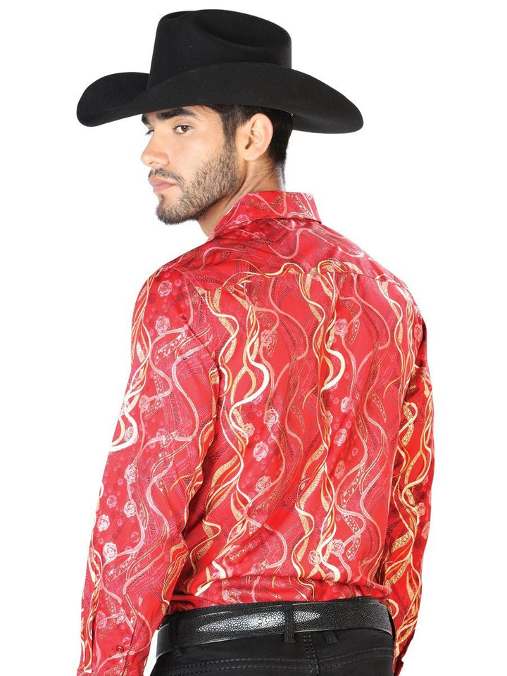 Camisa De Vestir Para Hombre 'El Señor de los Cielos' Rojo-43461 - BELLEZA'S - Camisa De Vestir Para Hombre 'El Señor de los Cielos' Rojo-43461 - BELLEZA'S - 43461