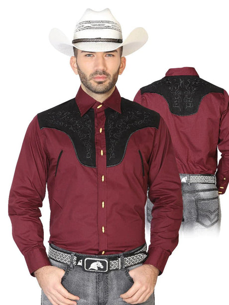 Camisa Vaquera Charra Bordada Manga Larga Para Hombre 'El Señor de los Cielos' *BROWN-42584* - BELLEZA'S - Camisa Vaquera Charra Bordada Manga Larga Para Hombre 'El Señor de los Cielos' *BROWN-42584* - Camisa Para Hombre Bordada - 42584 01