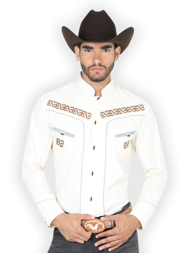 Camisa Vaquera Charra Bordada Manga Larga para Hombre 'El Señor De Los Cielos *Yellow-123898* - BELLEZA'S - Camisa Vaquera Charra Bordada Manga Larga para Hombre 'El Señor De Los Cielos *Yellow-123898* - Camisa Para Hombre Bordada - 123898 1