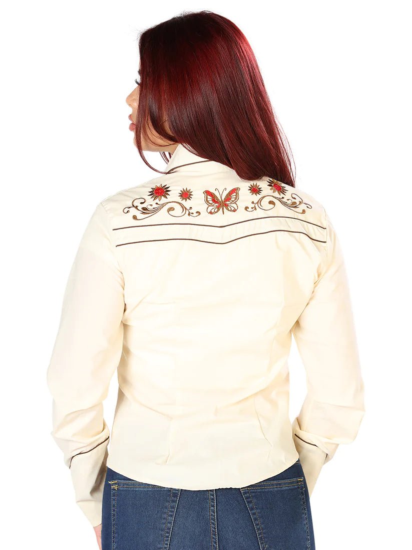 Camisa Vaquera Manga Larga Bordada Para Mujer El Se or de los