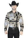 Camisa Vaquera Manga Larga de Broches para Hombre 'El Señor de los Cielos' *NEGRO/ORO- 44070* - BELLEZA'S - Camisa Vaquera Manga Larga de Broches para Hombre 'El Señor de los Cielos' *NEGRO/ORO- 44070* - Camisas Para Hombres - 44070