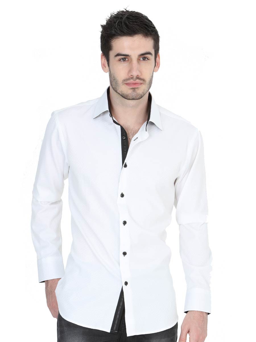 Camisa Vaquera Manga Larga Para Hombre 'Centenario' *WHITE-40225* - BELLEZA'S - Camisa Vaquera Manga Larga Para Hombre 'Centenario' *WHITE-40225* - Camisas Para Hombres - 40225 S