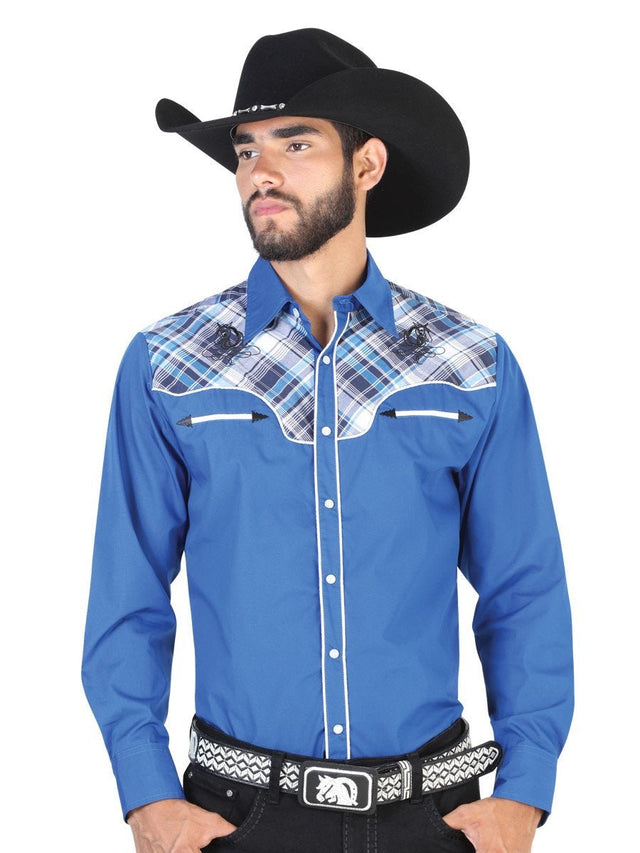 Camisa Vaquera Manga Larga para Hombre 'El General' *AZUL COBALTO-42535* - BELLEZA'S - Camisa Vaquera Manga Larga para Hombre 'El General' *AZUL COBALTO-42535* - BELLEZA'S - Camisa - 42535