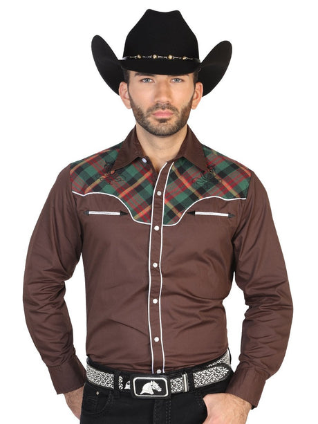 Camisa Vaquera Manga Larga para Hombre 'El General' *CAFÉ-42534* - BELLEZA'S - Camisa Vaquera Manga Larga para Hombre 'El General' *CAFÉ-42534* - BELLEZA'S - Camisas Para Hombres - 42534