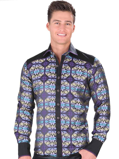 Camisa Vaquera Manga Larga Para Hombre 'El General' Purple - BELLEZA'S - Camisa Vaquera Manga Larga Para Hombre 'El General' Purple - BELLEZA'S - Camisa - 34453