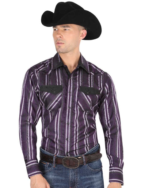 Camisa Vaquera Manga Larga Para Hombre 'El General' PURPLE - BELLEZA'S - Camisa Vaquera Manga Larga Para Hombre 'El General' PURPLE - BELLEZA'S - camisa - 34748