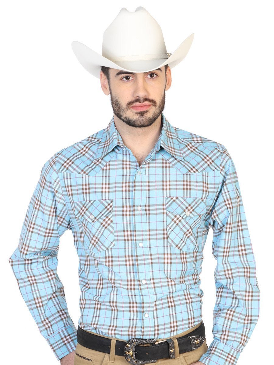 Camisa Vaquera Manga Larga para Hombre El Senor De Los Cielos AZUL NEGRO 42594 BELLEZA S