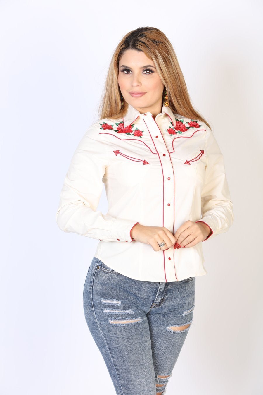 Camisa Vaquera para dama- color blanco - Country Cowboy - Wester Supply