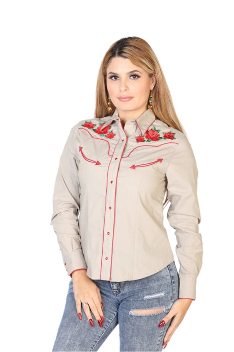 Camisa Vaquera Manga Larga Para Mujer 'El Señor de los Cielos' *KHAKI-42963* - BELLEZA'S - Camisa Vaquera Manga Larga Para Mujer 'El Señor de los Cielos' *KHAKI-42963* - BELLEZA'S - 42963