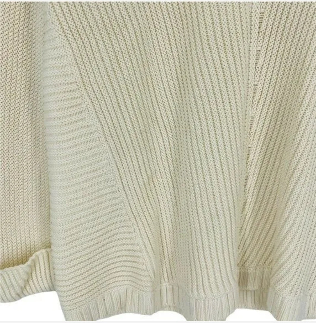 Charter Club V-Neck Cuffed-Sleeve Sweater Ivory Size Large - BELLEZA'S - Charter Club V-Neck Cuffed-Sleeve Sweater Ivory Size Large - BELLEZA'S - Sweater -