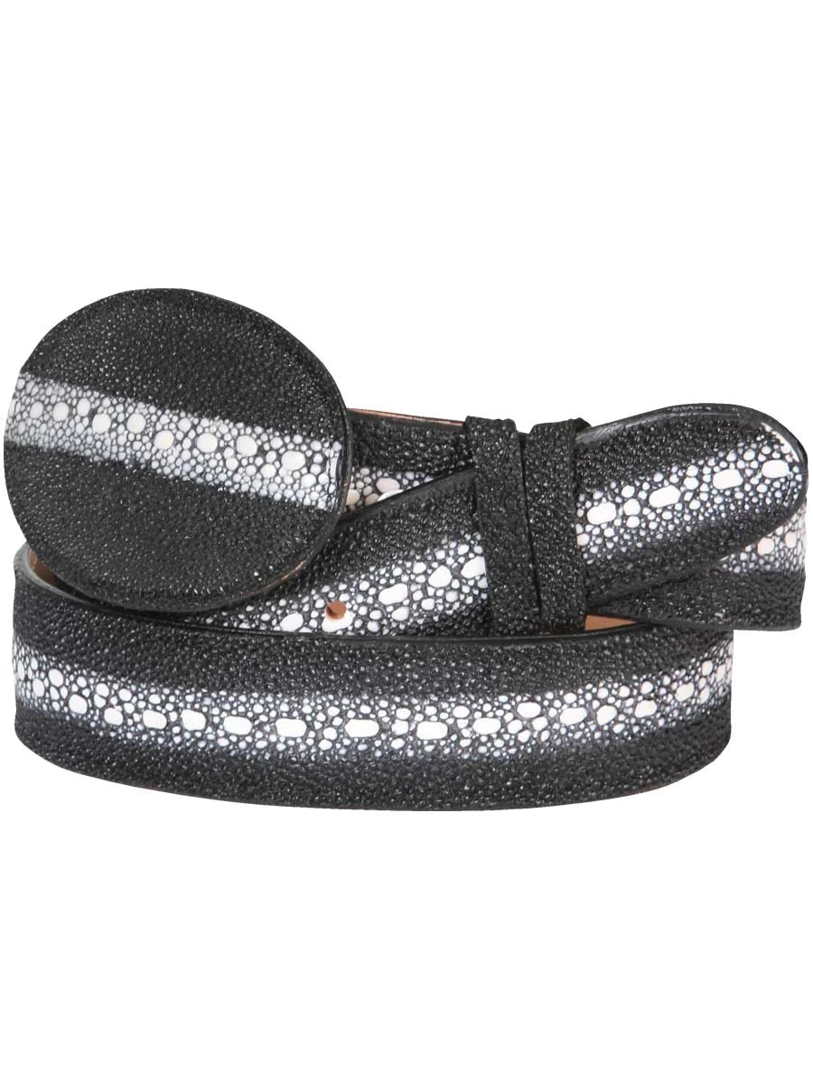 Cinto Vaquero Exotico de Mantarraya Original Para Hombre Con Hebilla Ovalada, 1 1/2" Ancho 'El General' *NEGRO-635* - BELLEZA'S - Cinto Vaquero Exotico de Mantarraya Original Para Hombre Con Hebilla Ovalada, 1 1/2" Ancho 'El General' *NEGRO-635* - BELLEZA'S - Cintos Para Hombres -