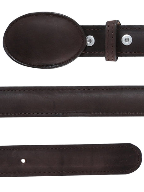 Cinto Vaquero Piel Crazy Para Mujer Con Hebilla Ovalada, 1 1/2" Ancho 'El General' *Chocolate-41100* - BELLEZA'S - Cinto Vaquero Piel Crazy Para Mujer Con Hebilla Ovalada, 1 1/2" Ancho 'El General' *Chocolate-41100* - BELLEZA'S - Cintos Para Mujer - 41100