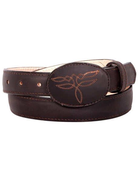 Cinto Vaquero Piel Genuina para Mujer Con Hebilla Ovalada, 1 1/2" Ancho 'El General' *Chocolate-43215* - BELLEZA'S - Cinto Vaquero Piel Genuina para Mujer Con Hebilla Ovalada, 1 1/2" Ancho 'El General' *Chocolate-43215* - BELLEZA'S - Cintos - 43215