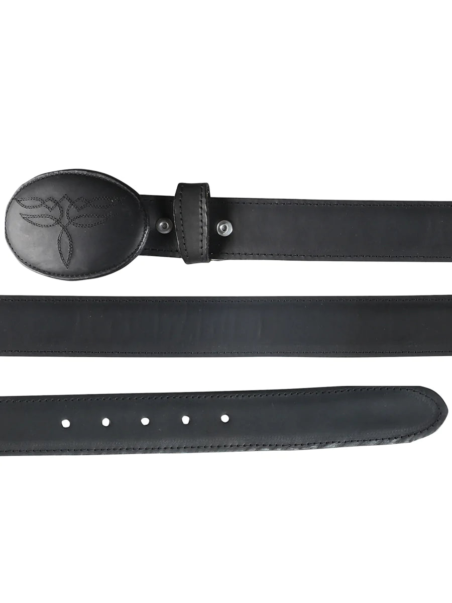 Cinto Vaquero Piel Genuina Para Mujer Con Hebilla Ovalada, 1 1/2" Ancho 'El General' *NEGRO-43218* - BELLEZA'S - Cinto Vaquero Piel Genuina Para Mujer Con Hebilla Ovalada, 1 1/2" Ancho 'El General' *NEGRO-43218* - BELLEZA'S - Cintos - 43218