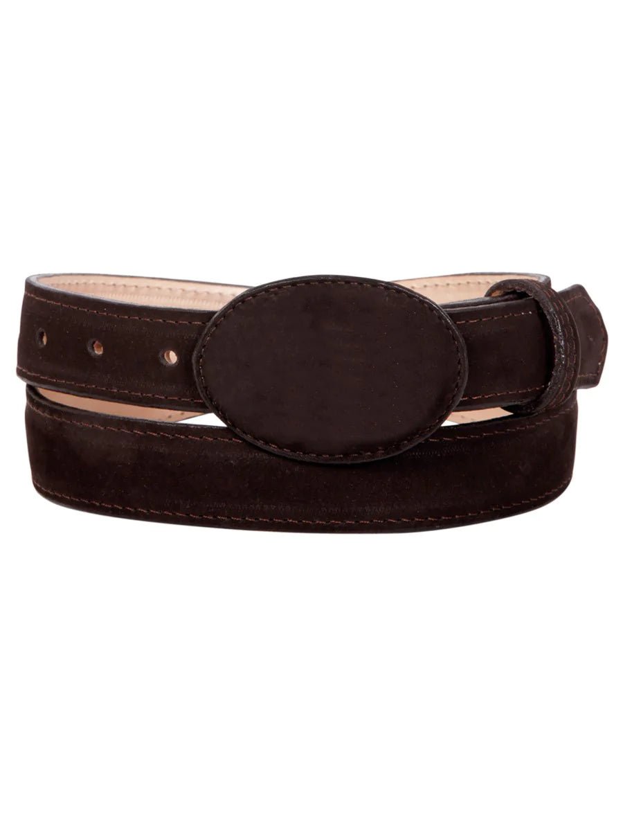 Cinto Vaquero Piel Nobuck Para Mujer Con Hebilla Ovalada, 1 1/2" Ancho 'El General' *CAFE-43213* - BELLEZA'S - Cinto Vaquero Piel Nobuck Para Mujer Con Hebilla Ovalada, 1 1/2" Ancho 'El General' *CAFE-43213* - BELLEZA'S - Cintos - 43213