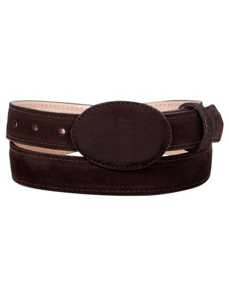 Cinto Vaquero Piel Nobuck Para Mujer Con Hebilla Ovalada, 1 1/2" Ancho 'El General' *CAFE-43213* - BELLEZA'S - Cinto Vaquero Piel Nobuck Para Mujer Con Hebilla Ovalada, 1 1/2" Ancho 'El General' *CAFE-43213* - BELLEZA'S - Cintos - 43213