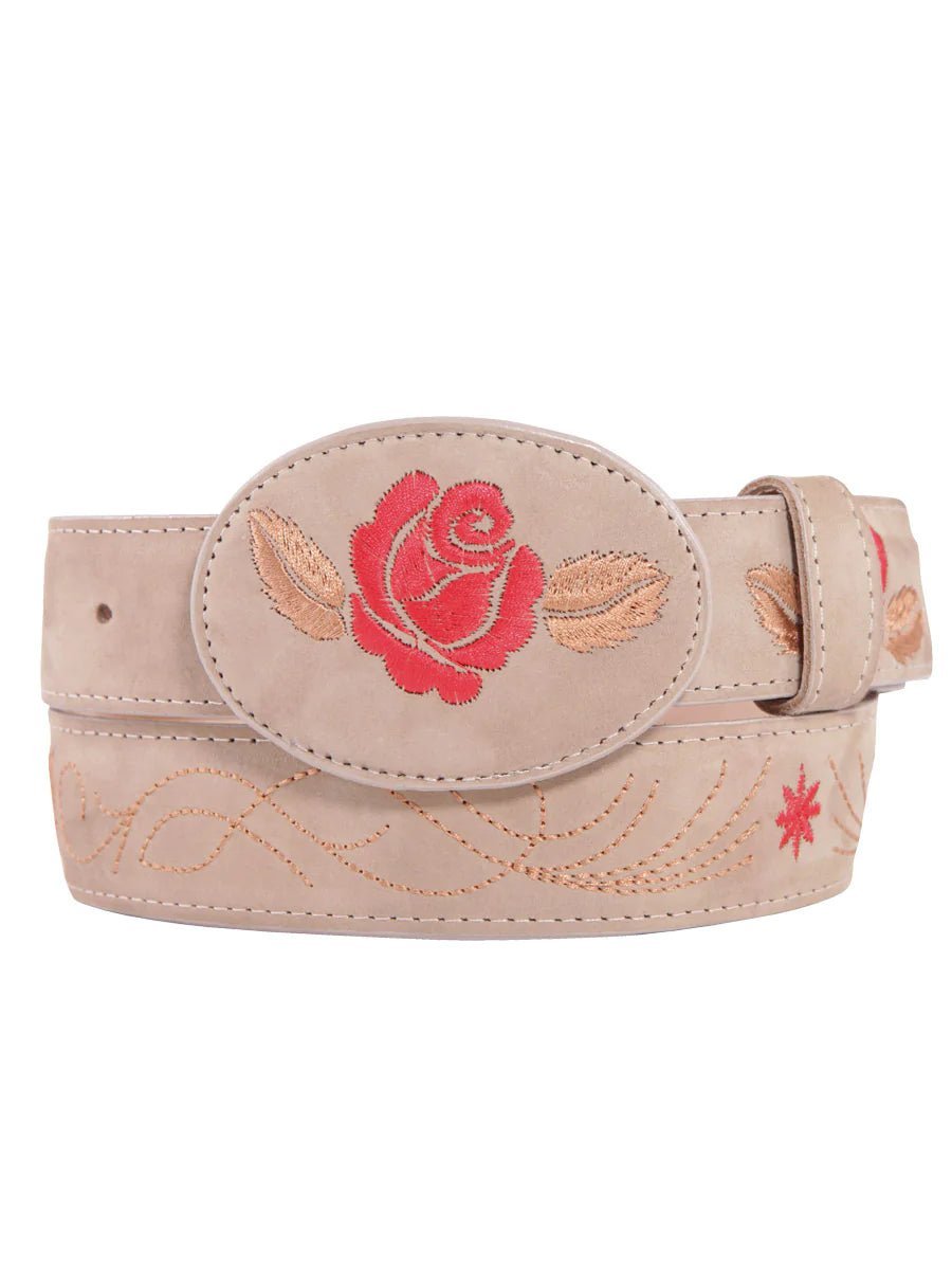 Cinto Vaquero Piel Nobuck Para Mujer Con Hebilla Ovalada 'El General' *ARENA-125465* - BELLEZA'S - Cinto Vaquero Piel Nobuck Para Mujer Con Hebilla Ovalada 'El General' *ARENA-125465* - BELLEZA'S - Cintos - 125465