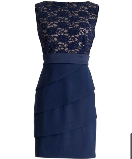 Connected Lace-Top Sheath Dress MSRP $79.50 Size 8-M NEW Navy - BELLEZA'S - Connected Lace-Top Sheath Dress MSRP $79.50 Size 8-M NEW Navy - BELLEZA'S - Vestidos - TC391927M1