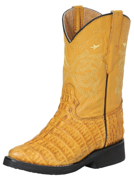 Cowboy Boot Print El General V-NIÑO Caiman Tail Butter-40927 - BELLEZA'S - Cowboy Boot Print El General V-NIÑO Caiman Tail Butter-40927 - BELLEZA'S - Bota Niño -