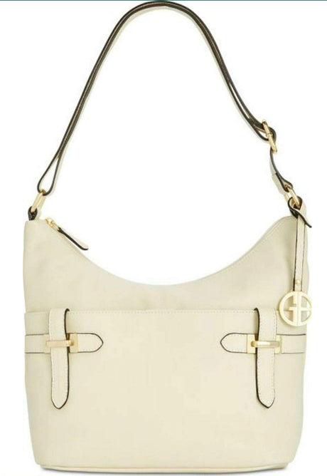 Giani Bernini Bridle Leather Hobo Bag (Ivory)Silver - BELLEZA'S - Giani Bernini Bridle Leather Hobo Bag (Ivory)Silver - Handbags - 100011254