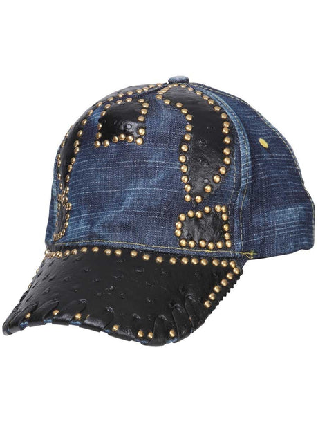 Gorra Casual de Jean/Imitacion Ostrich para Hombre 'El General' ID: 34502 DENIM/BLACK - BELLEZA'S - Gorra Casual de Jean/Imitacion Ostrich para Hombre 'El General' ID: 34502 DENIM/BLACK - BELLEZA'S - 34502