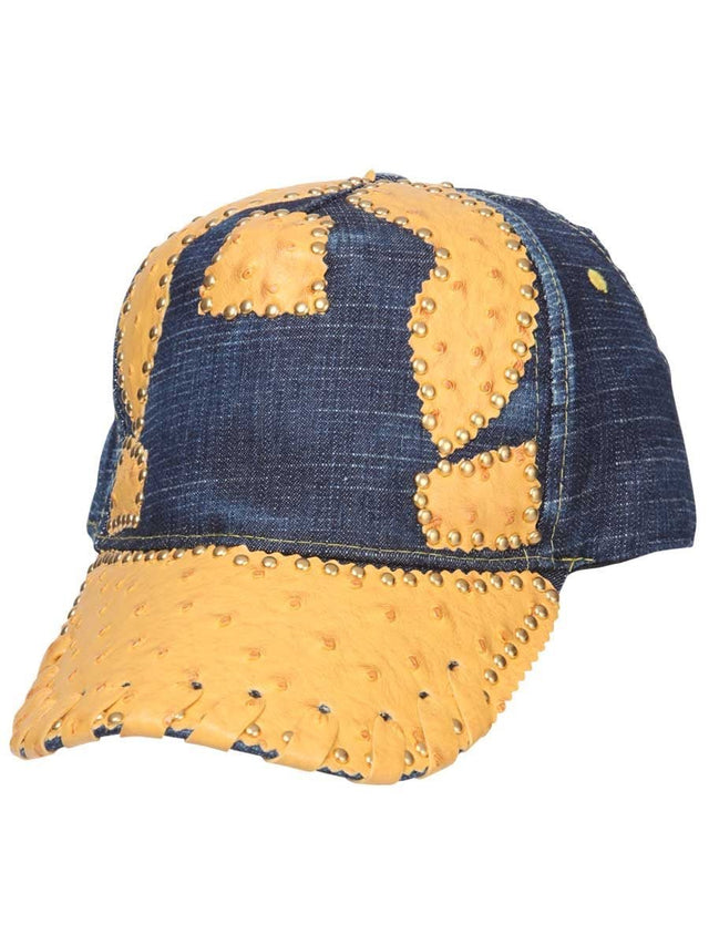 Gorra Casual de Jean/Imitacion Ostrich para Hombre 'El General' - ID: 34504 DENIM/BUTTERCUP - BELLEZA'S - Gorra Casual de Jean/Imitacion Ostrich para Hombre 'El General' - ID: 34504 DENIM/BUTTERCUP - BELLEZA'S - 34504