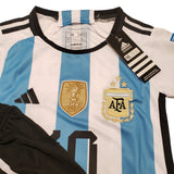 Kids | Messi Argentina 2022 Adidas Winners Home Futbol Soccer Jersey And Short 00203 - BELLEZA'S - Kids | Messi Argentina 2022 Adidas Winners Home Futbol Soccer Jersey And Short 00203 - Messi #10 - 00203 14