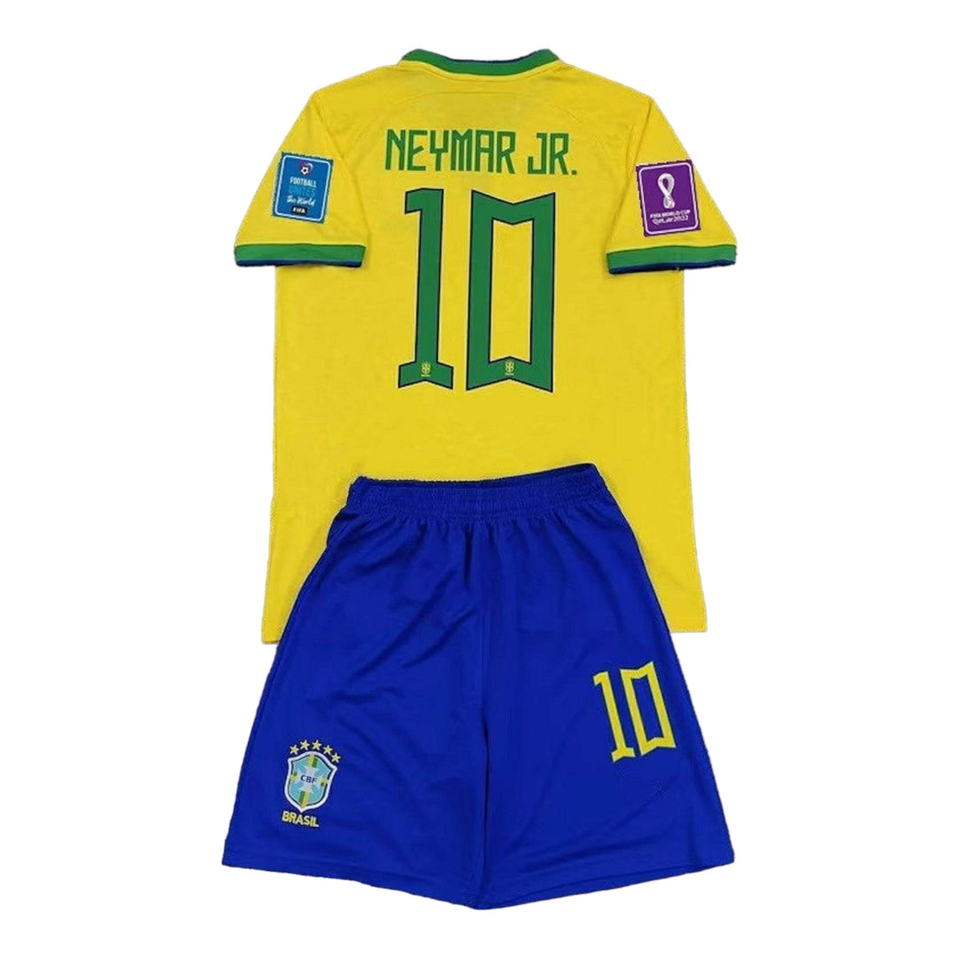 Kid's Neymar 22/23 Home Authenticity Fútbol Sports Soccer Jersey & *YELLOW-00142* -