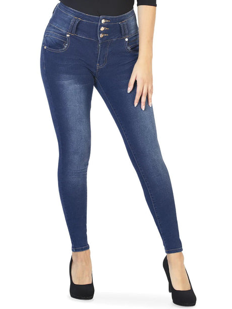 Pantalón Colombiano Para Mujer Mezclilla Soft & Stretch Benava ESTILO CLB600 - BELLEZA'S - Pantalón Colombiano Para Mujer Mezclilla Soft & Stretch Benava ESTILO CLB600 - Pantalones Colombianos - CLB 600 1