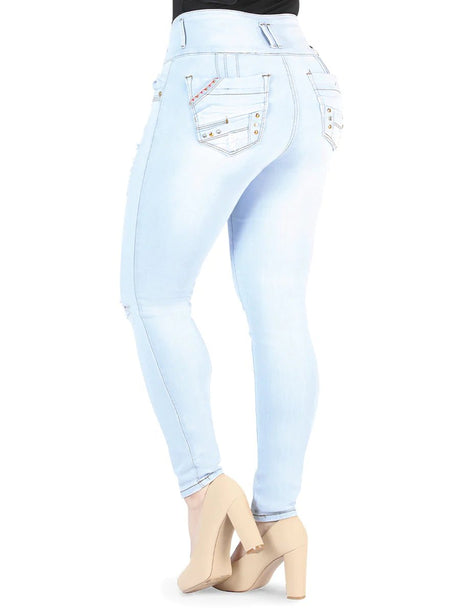 Pantalón Colombiano Para Mujer Mezclilla Soft & Stretch ESTILO CLB572 - BELLEZA'S - Pantalón Colombiano Para Mujer Mezclilla Soft & Stretch ESTILO CLB572 - Pantalones Colombianos - CLB 572 1