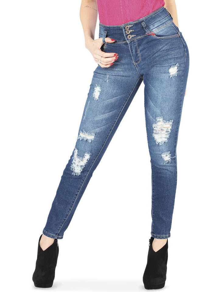 Pantalón Colombiano Para Mujer Mezclilla Super Soft & Stretch ESTILO CLY726 - BELLEZA'S - Pantalón Colombiano Para Mujer Mezclilla Super Soft & Stretch ESTILO CLY726 - Pantalones Colombianos - CLY 726 1