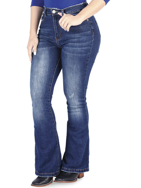 Pantalón Vaquero Para Mujer Mezclilla Stretch ESTILO YL013 - BELLEZA'S - Pantalón Vaquero Para Mujer Mezclilla Stretch ESTILO YL013 - Pantalones Colombianos - YL 013 1